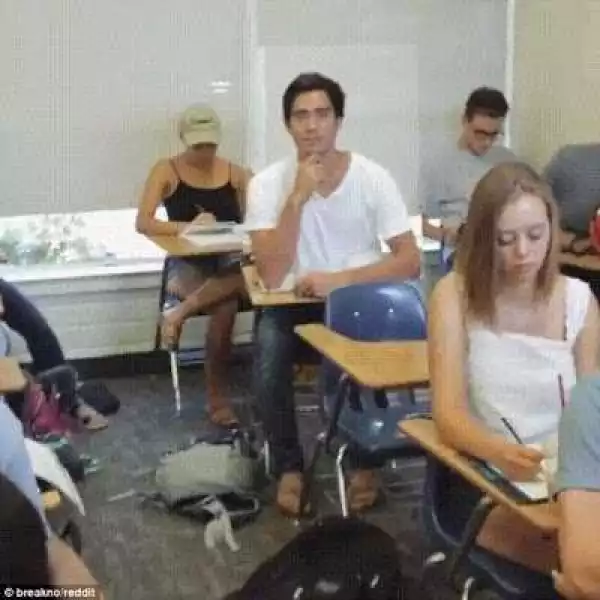 OMG! See The Clever Way A Student Devised In Order For Him To Sleep In Class [Photos]